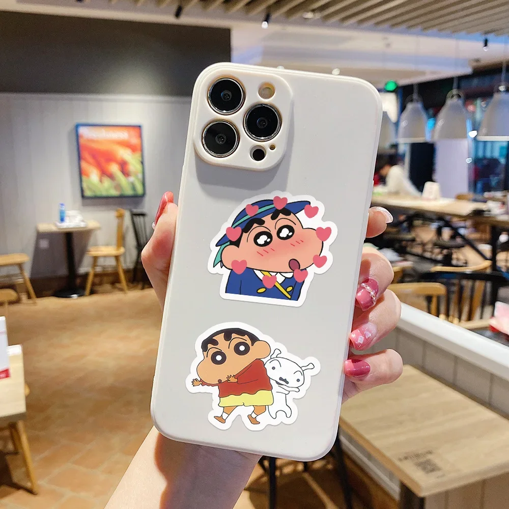 100Pcs/set New Cartoon Anime Crayon Shin-chan Kawaii Figure Waterproof Graffiti trunk laptop cup Skateboard DIY Sticker Gifts