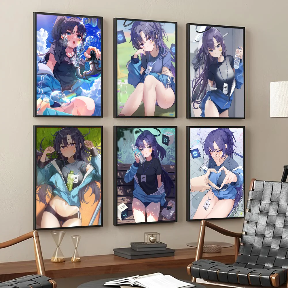 Blue Archive Hayase Yuuka Anime Game Sexy Girls Posters Stickers Living Room Bedroom Entrance Cafe Wall Art Decoration Painting