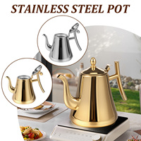 2L Stainless Steel Tea Pot Large Capacity Tea Kettle with Removable Strainer Induction Cookers Gas Stoves Water Pot Drinkware