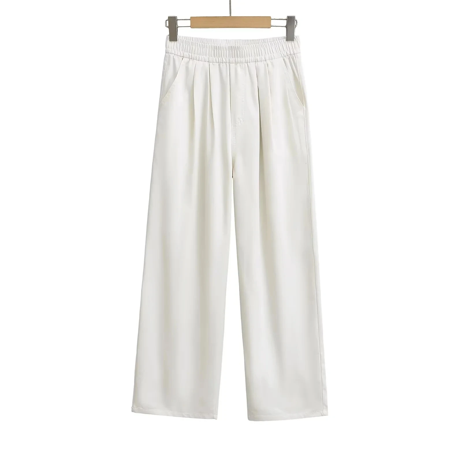 High Waist Draped Straight Leg Jeans Casual Waed Retro Versatile Loose Elastic Waist Wide Leg Pants Women's Faion