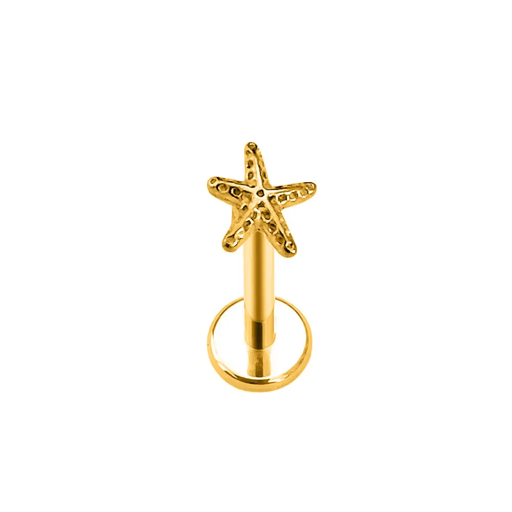 Titanium Flower Heart Star Drop Threadless Piercing