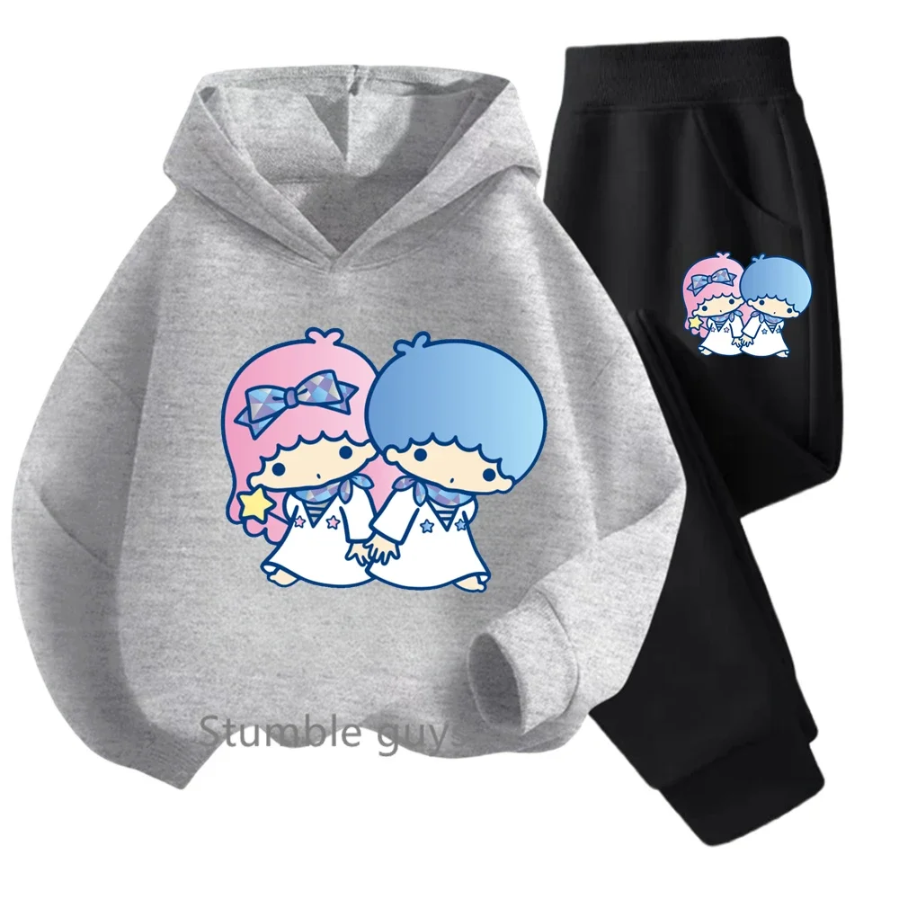 

Kids Cute Little Twin Stars Hoodie Set Autumn Winter Girls Wear Anime Boys Clothes Sweatshirt
