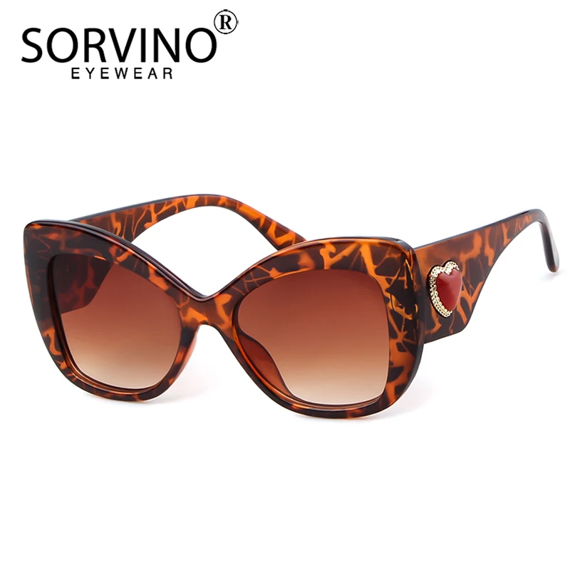 SORVINO-gafas de sol con forma de ojo de gato para mujer, anteojos de sol femeninos con espejo cuadrado, diseño de marca de lujo, Retro, flor, decoración de corazón