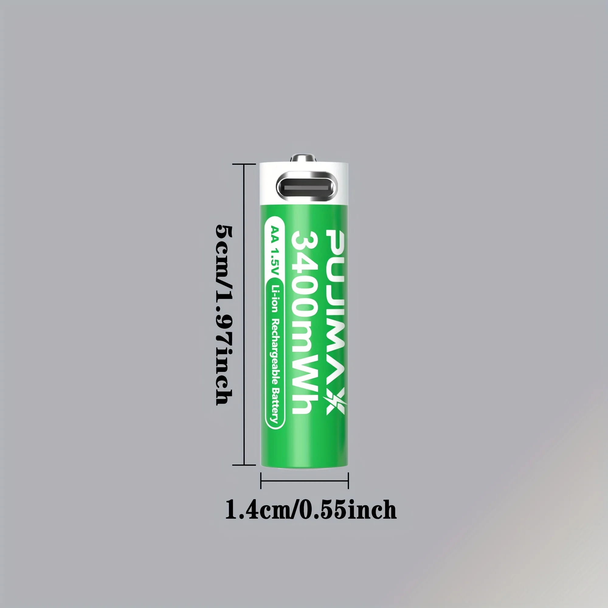 PUJIMAX 32/20/16/8-Pack AA 3400mWh Rechargeable Lithium Battery, Charged via 1.5V Type-C Port, Can Be Recycled 1200 Times, Suitable for Remote Controls, Doorbells, Cameras, Razors, Power Remote Controllers, Halloween Decorations, Included Charging Cable.