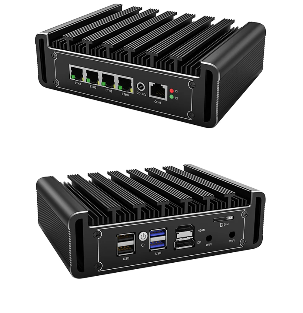 Mini PC sólida Intel N100 N5105 N6000 J4125 Firewall Router suave 4*2,5G LAN i226-V ordenador sin ventilador pfSense Proxmox Host win11