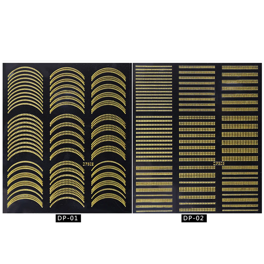 

42Pcs Gold Metal Nail Art Stickers Elegant Foil Design Easy Application Nail Decor for Women Girls Party Wedding Holiday