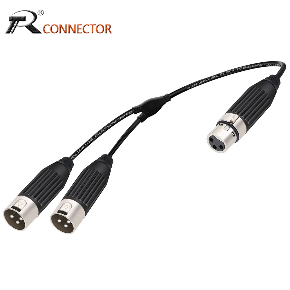 

30CM/50CM XLR Splitter Cable,Dual 3Pins XLR Male/Female to Female/Male,Balanced Audio Extension Cable Adapter for Stereo Mixer