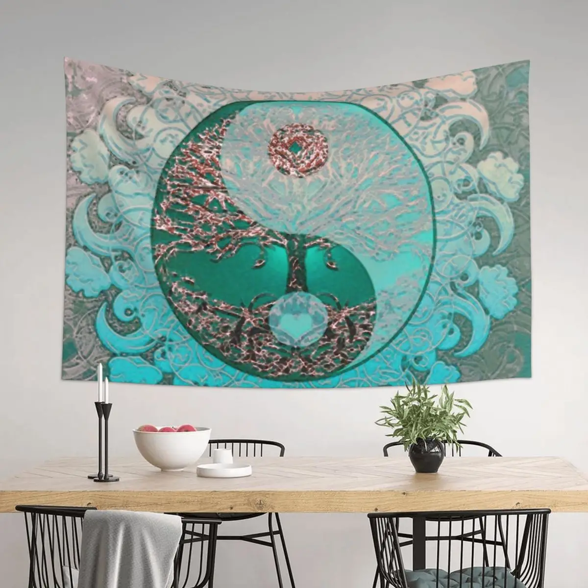 

Ocean Breeze Yin Yang Tapestry Room Decoration Aesthetic Room Design Bedroom Decor Aesthetic Wall Decoration Items Tapestry