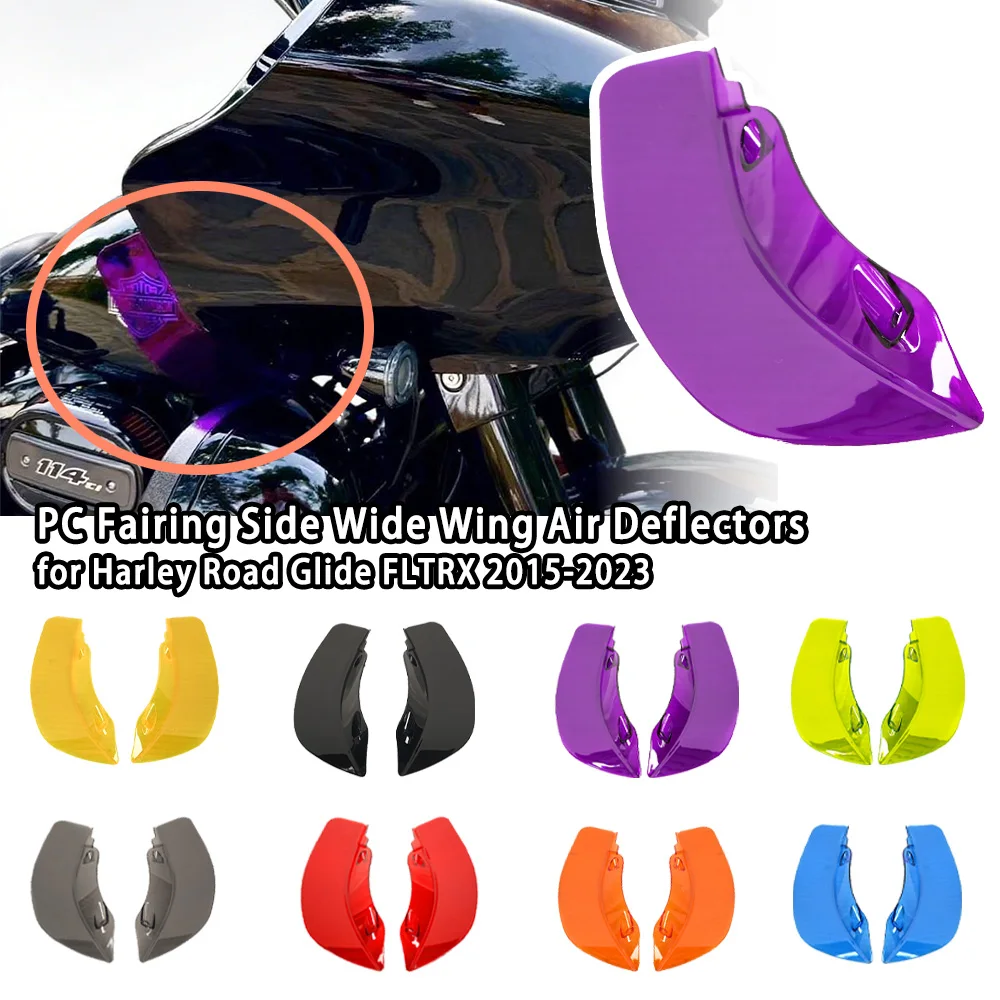 

Motorcycle Accessories Colors PC Fairing Side Wide Wing Air Deflectors for Harley Road Glide FLTRX 2015-2023