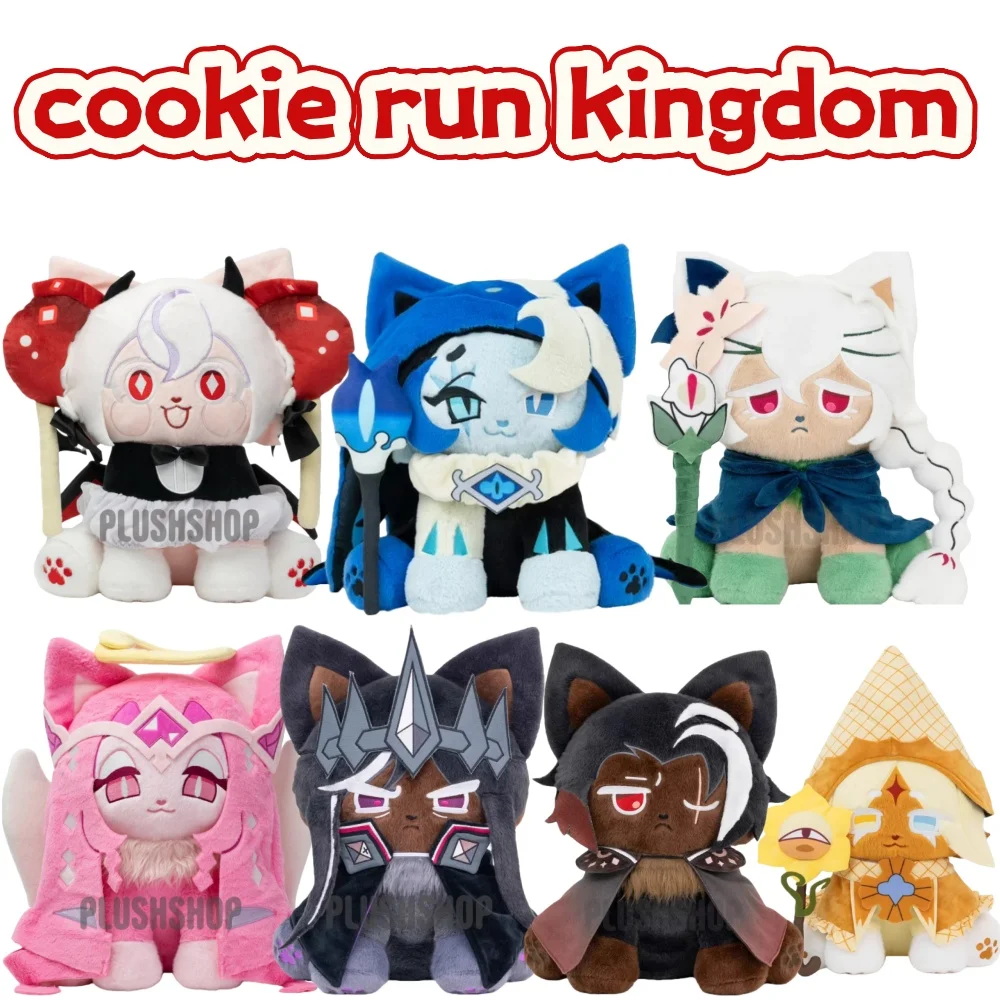 

New Cookie Run: Kingdom Shadow Milk Cookie Cat Anime Figure Plush Toys 25cm Shadow Cat Cookie Doll Custom Toys Kid Gift