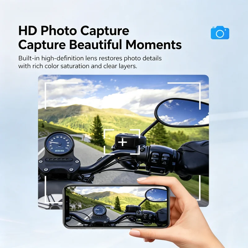 Q28 Motorcycle Helmet Bluetooth Headset Wireless Camera Recorder IP66 waterproof dustproof Body360° adjustment 120° wide angle