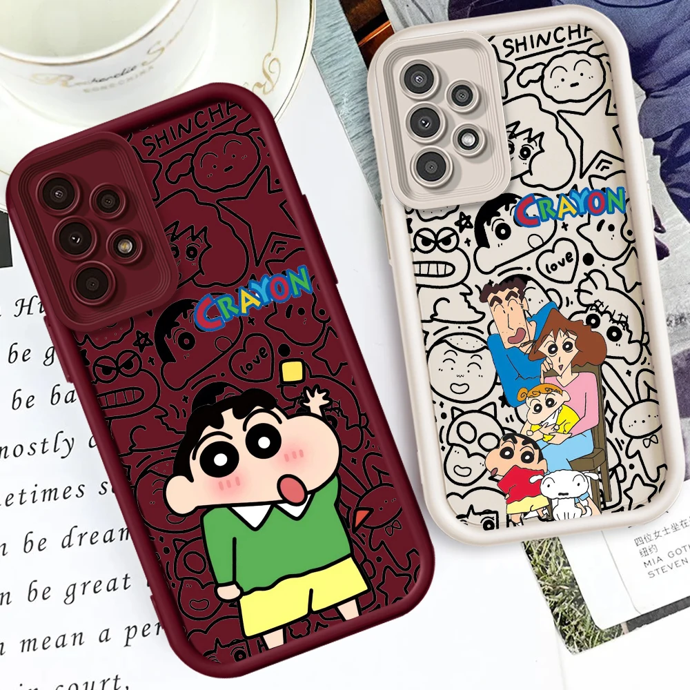 

C-Crayons Shins Chans Cartoon For Samsung A73 A71 A54 A53 A52 A51 A33 A32 A21S A14 A13 A12 A03 A04 A05 5G Eye Ladder Funda