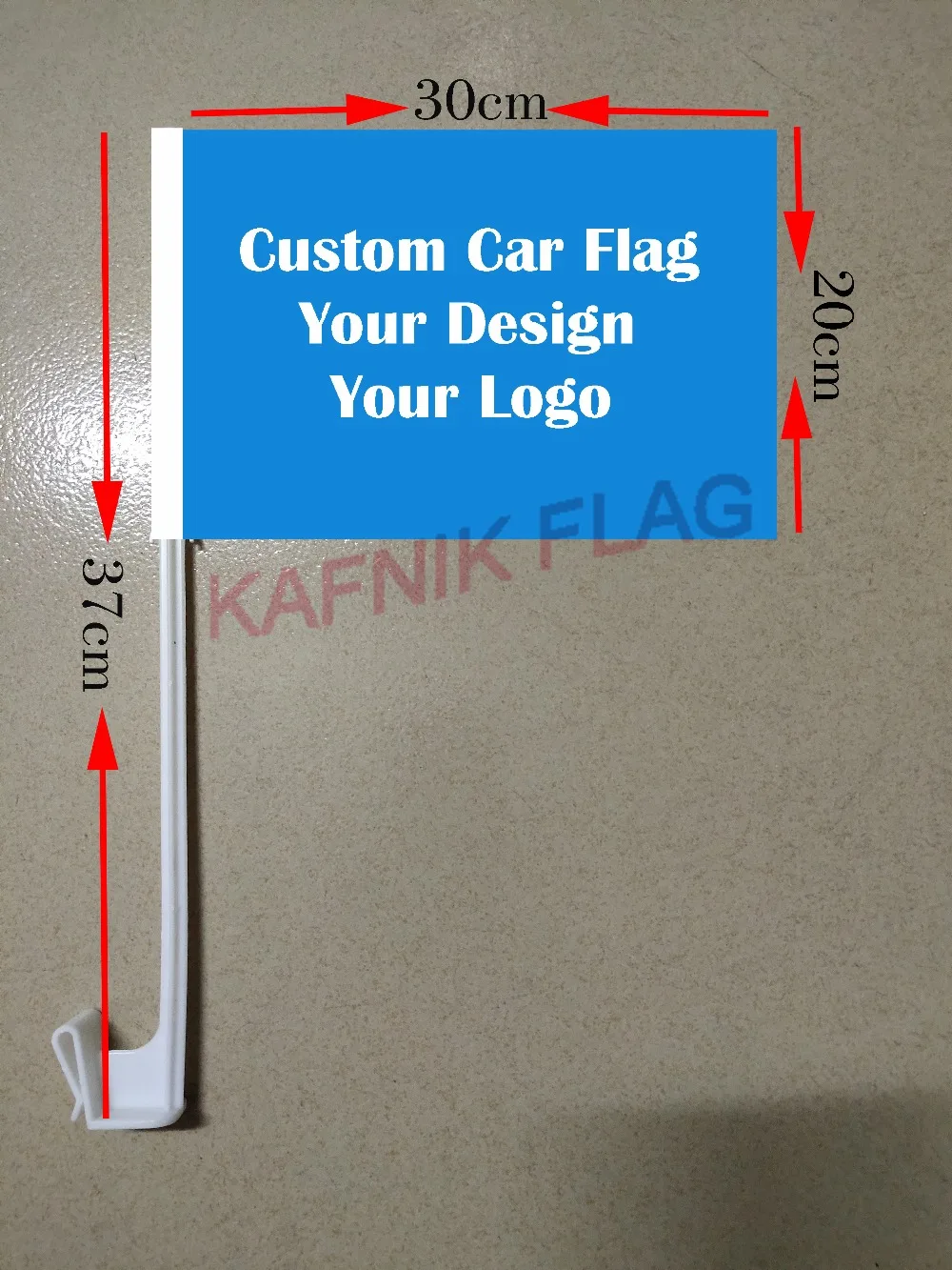 KAFNIK,Custom polyester or Satin single/Double sided 20 * 30 cm car flag Any design Any logo Any country With 37cm flagpole