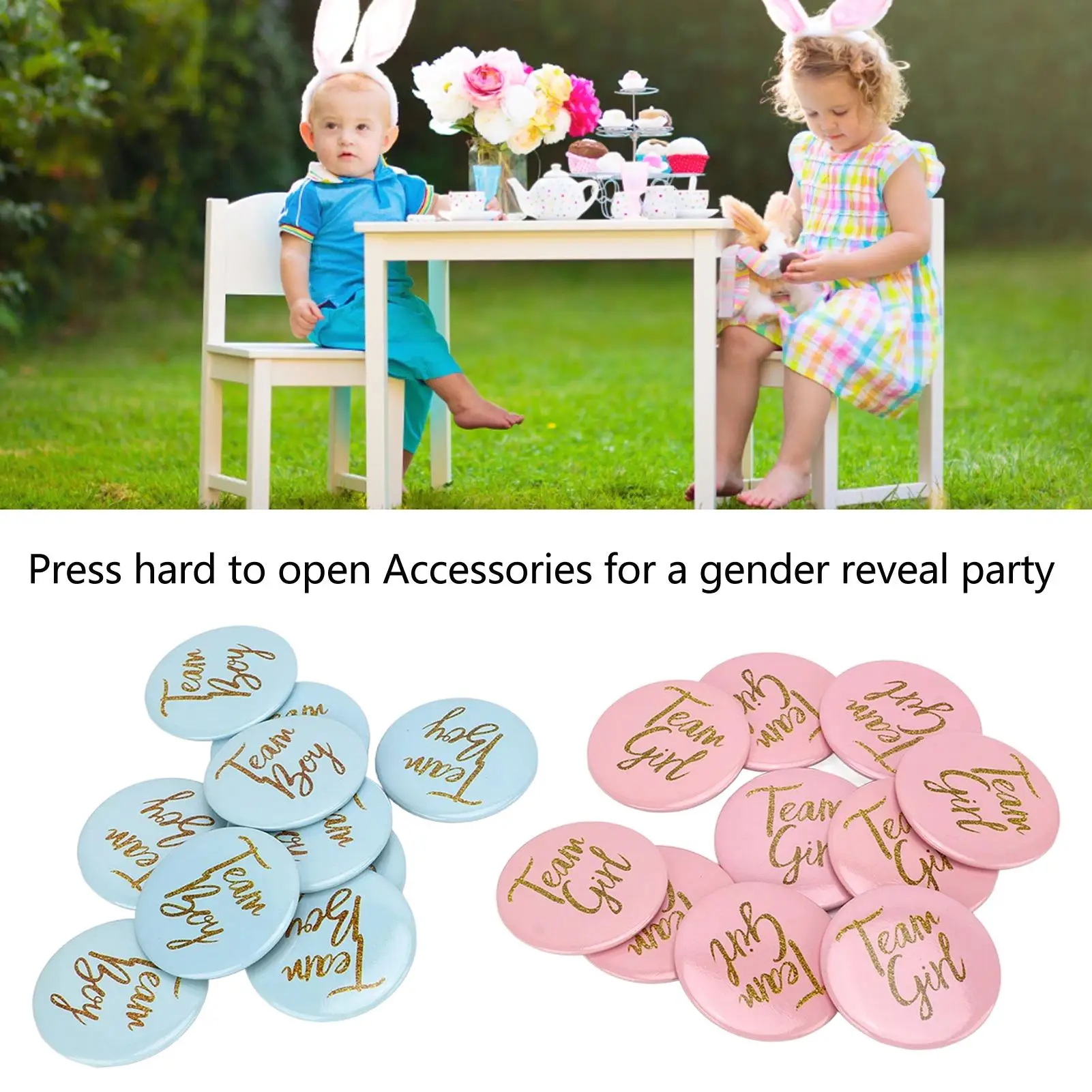 مجموعة دبابيس زر تكشف الجنس باللون الأزرق المعدني بتصميم إبداعي وشارات الحفلات وإكسسوارات الديكور 3 عبوات