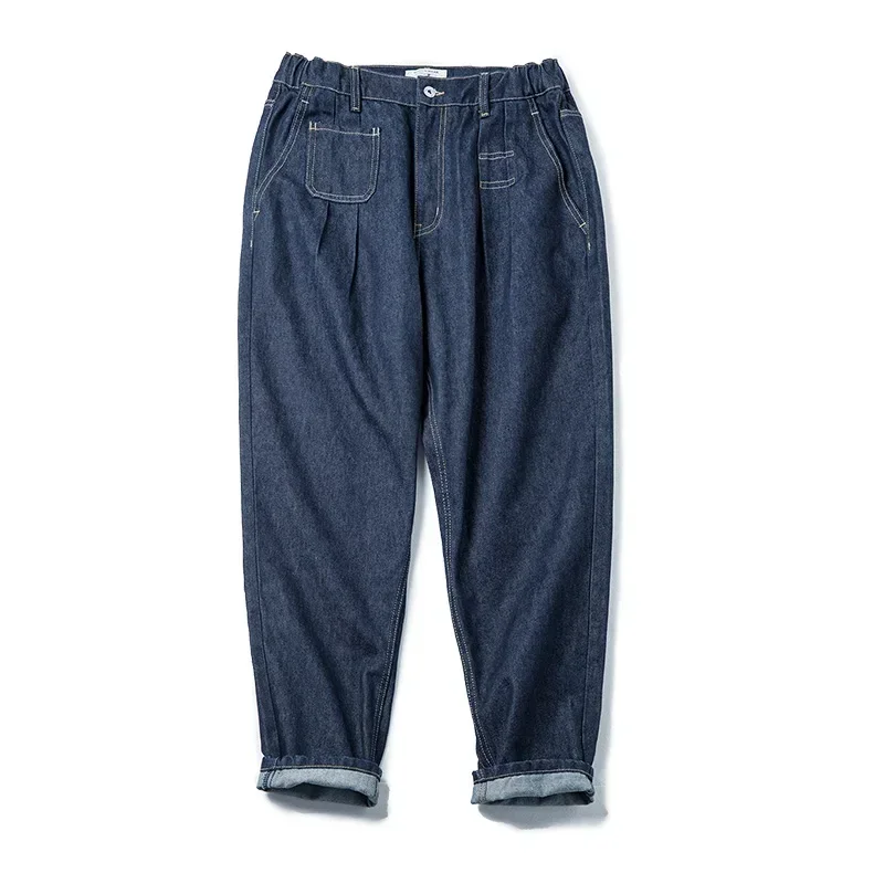 Pantaloni Maden Taper Jeans larghi larghi in denim Jeans vintage lavati Pantaloni streetwear da uomo Pantaloni Harem firmati a vita media