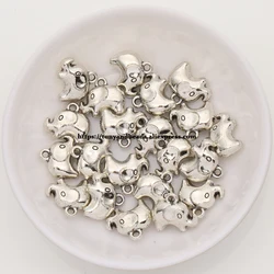 (50Pcs/Lot) Zinc Alloy Tibetan Silver European Charm Smooth Elephant-Shape Pendant Size 13X11.5mm HZ5213B