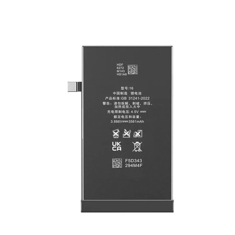 For iPhone 16 Battery Capacity Built-in Lithium Polymer Mobile Phone Battery