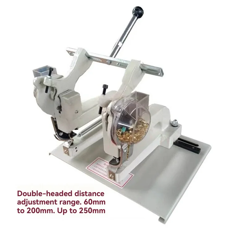 Portable Two Head Eyelet Rivets Press Machine Manual Eyelet Punching Machine for Advertising Fabric Garment Paper Bag