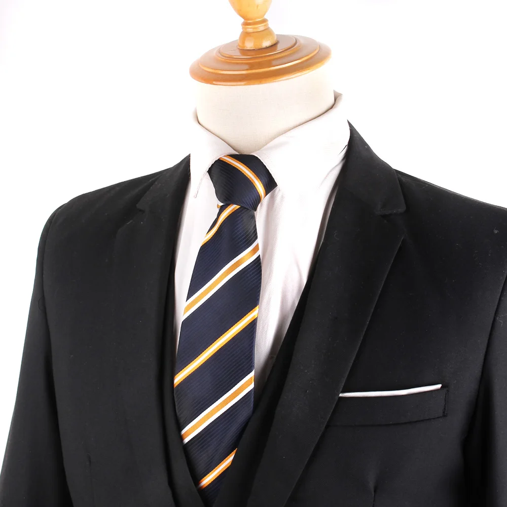 Corbatas de Color azul marino para hombres y mujeres, corbata de cuello a rayas para boda, negocios, corbatas de novio clásicas, corbata de cuello a