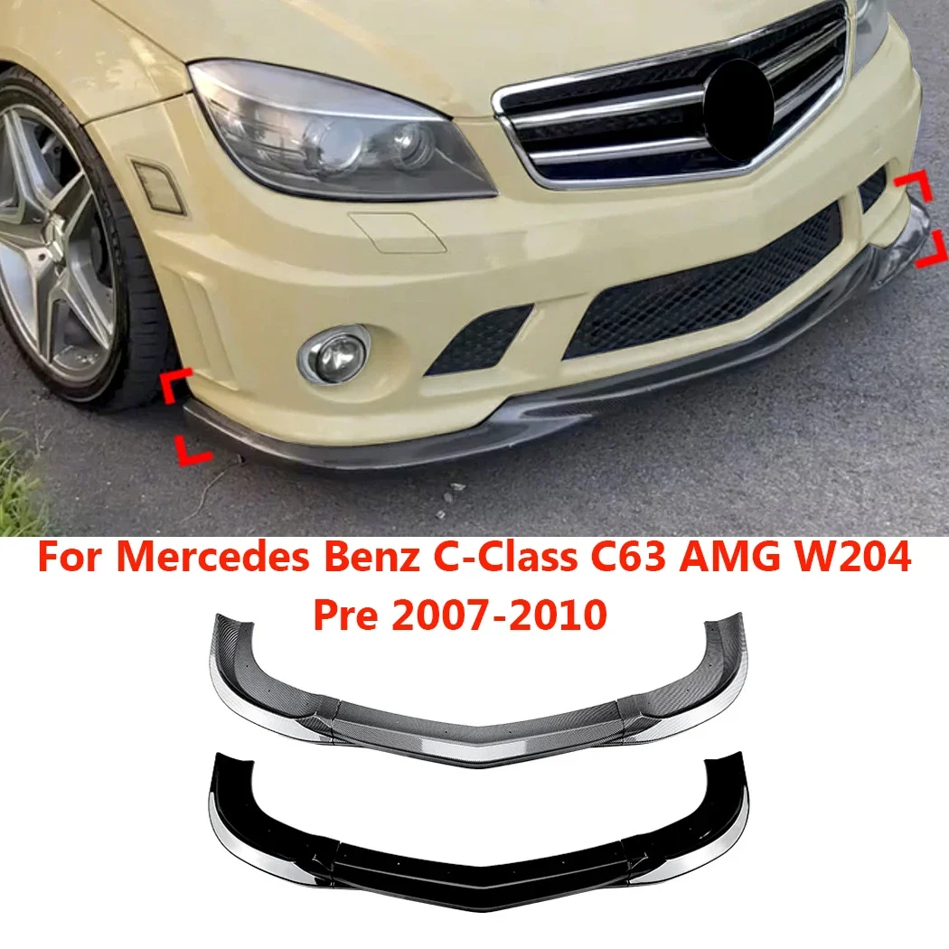 سيارة الجبهة الذقن الوفير الشفاه لمرسيدس بنز C-Class C63 AMG W204 قبل 2007-2010 المفسد الفاصل غطاء حماية عدة حامي