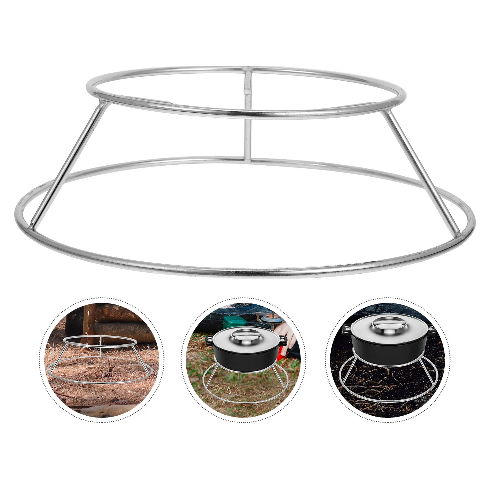 

Stainless Steel Round Rack Camping Cooking Stand For Fire Pit Outdoor Home Use Heavy Duty Wok Pot Holder Campfire Grill Bbq Tool