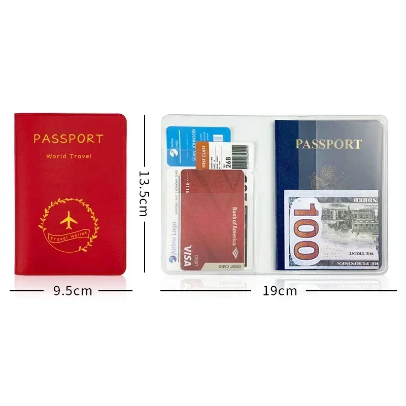 Carteira de viagem para homens e mulheres, titular do cartão de crédito, estojo de passaporte, bolsa de documentos de identificação