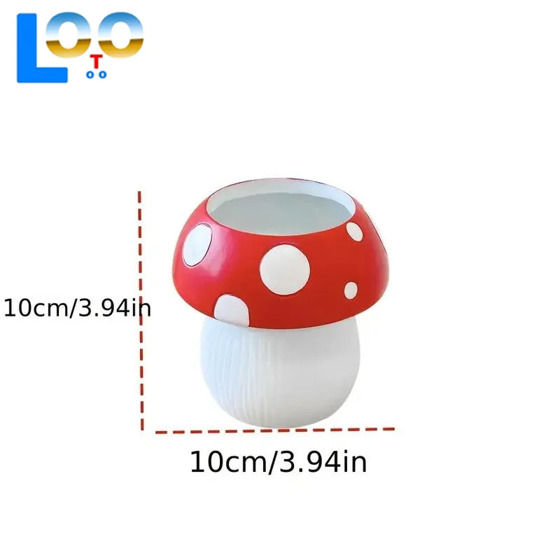 Seri Wadah Pena Keramik Bentuk Jamur yang Lucu, Cocok untuk Wadah Kuas Rias, Perlengkapan Kantor, Dekorasi Meja Kerja yang Kreatif