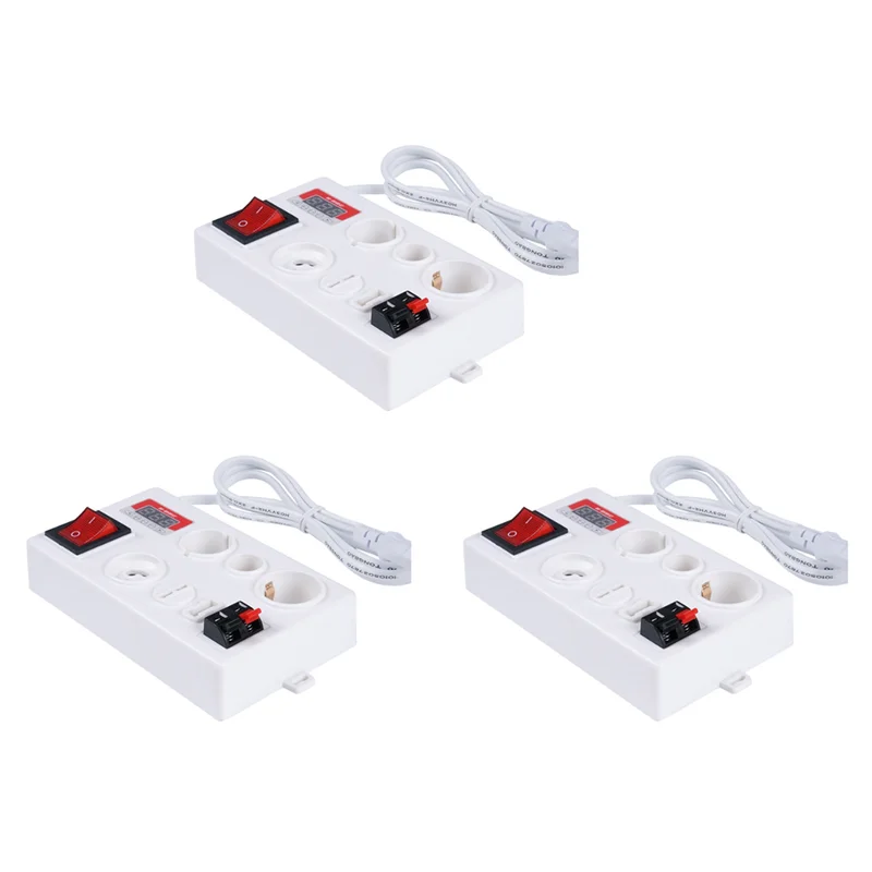 Y01A 3X E27 B22 E14 Lamp Bulb Tester, LED Light Voltage Power Quick Test Box, Fast Testing With Power Display EU PLUG