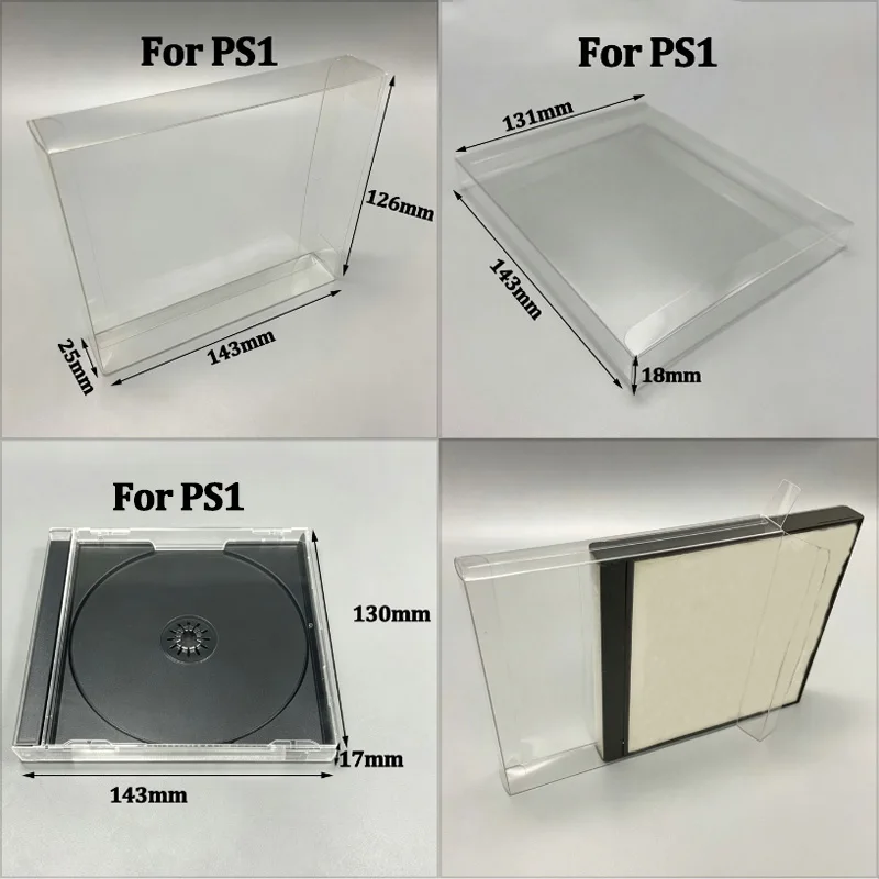1 Stück DVD-CD-Spiel-Disc-Aufbewahrungsbox für PS1, transparente Einzel-Disc-Aufbewahrungsbox für PlayStation 1, schützend