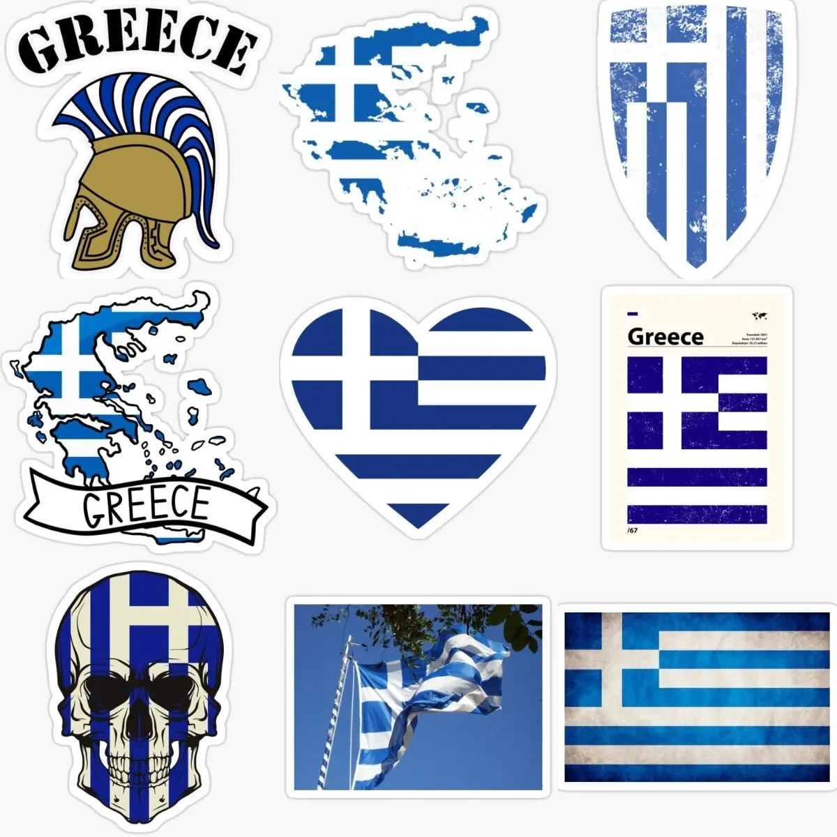 

GR Athens Greece Map Flag Emblem Creative Sticker for Camper Car Window Truck Bumper Off-road Van Wall Bicycle Decal Accessories