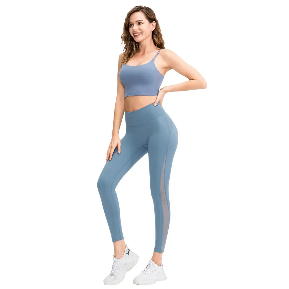 Double Sided Nylon Yoga Leggings Women Naked Feeling High Waist Hip Lift No Camel Toe Fitness Workout Pants