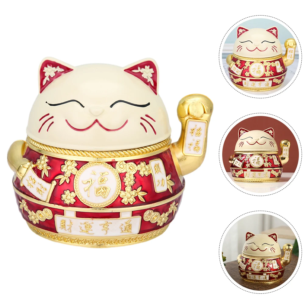 

Cat Shape Ashtray Alloy Scratch Resistant Lid For Home Office Desktop Decor Indoor Cigarette Holder Table Accessory Living