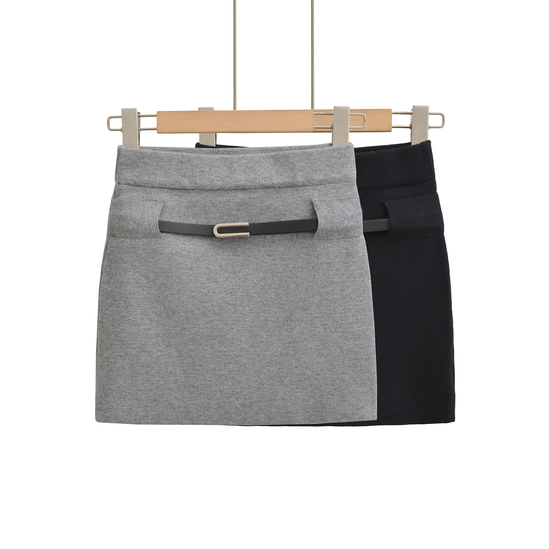 Kim Secretary Series Professional Bodycon Skirt 2025 Early Autumn New Slimming High Waist Belt A-line Slim Fit Half Skirt 71L8