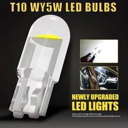 10PCS Car LED Bulb T10 W5W WY5W Signal Light White 12V Auto License Plate Lamps Reading Dome Lights Car Wedge Parking Lights