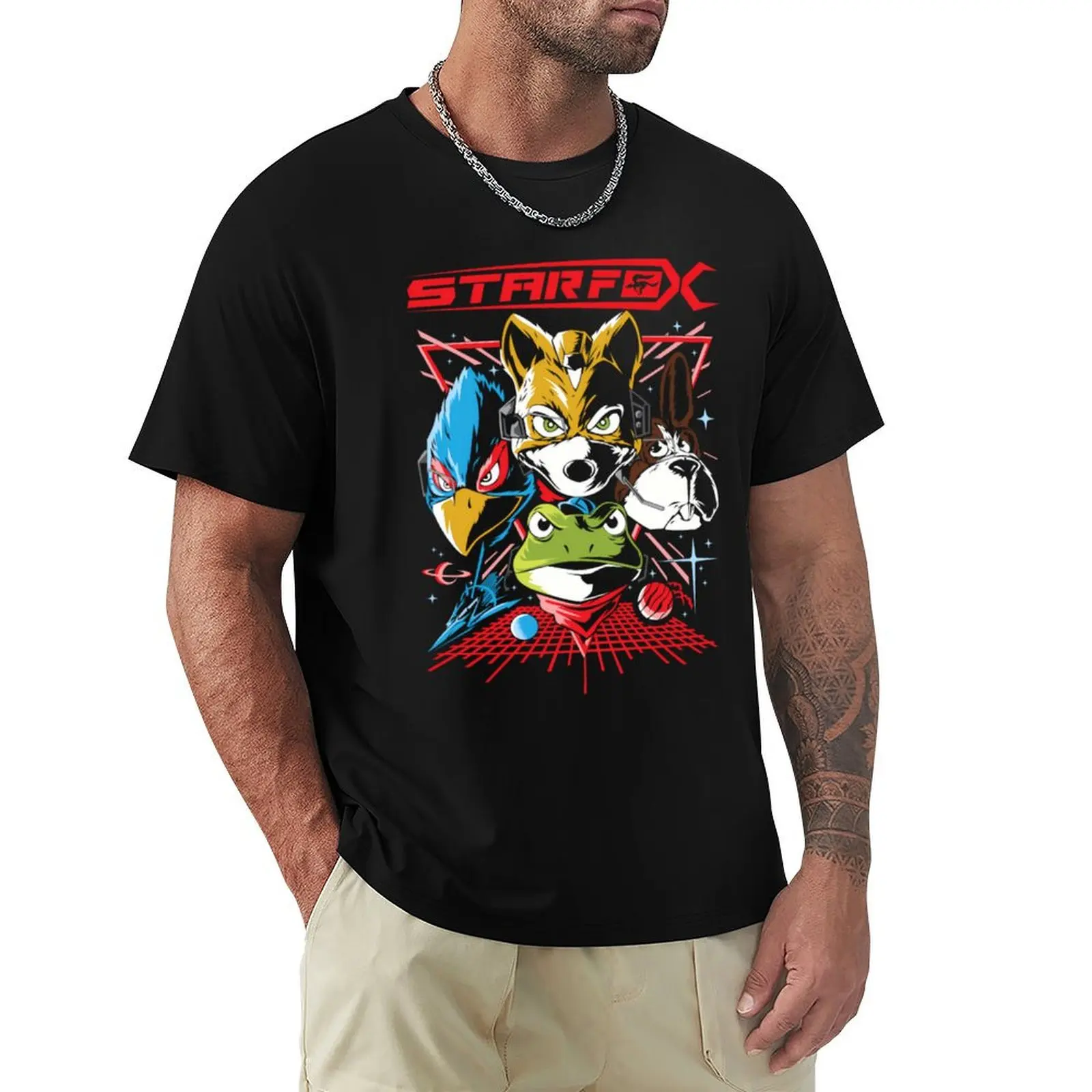 Starfox Retro Video Game T-Shirt anime stuff Louboutins blanks mens graphic t-shirts big and tall
