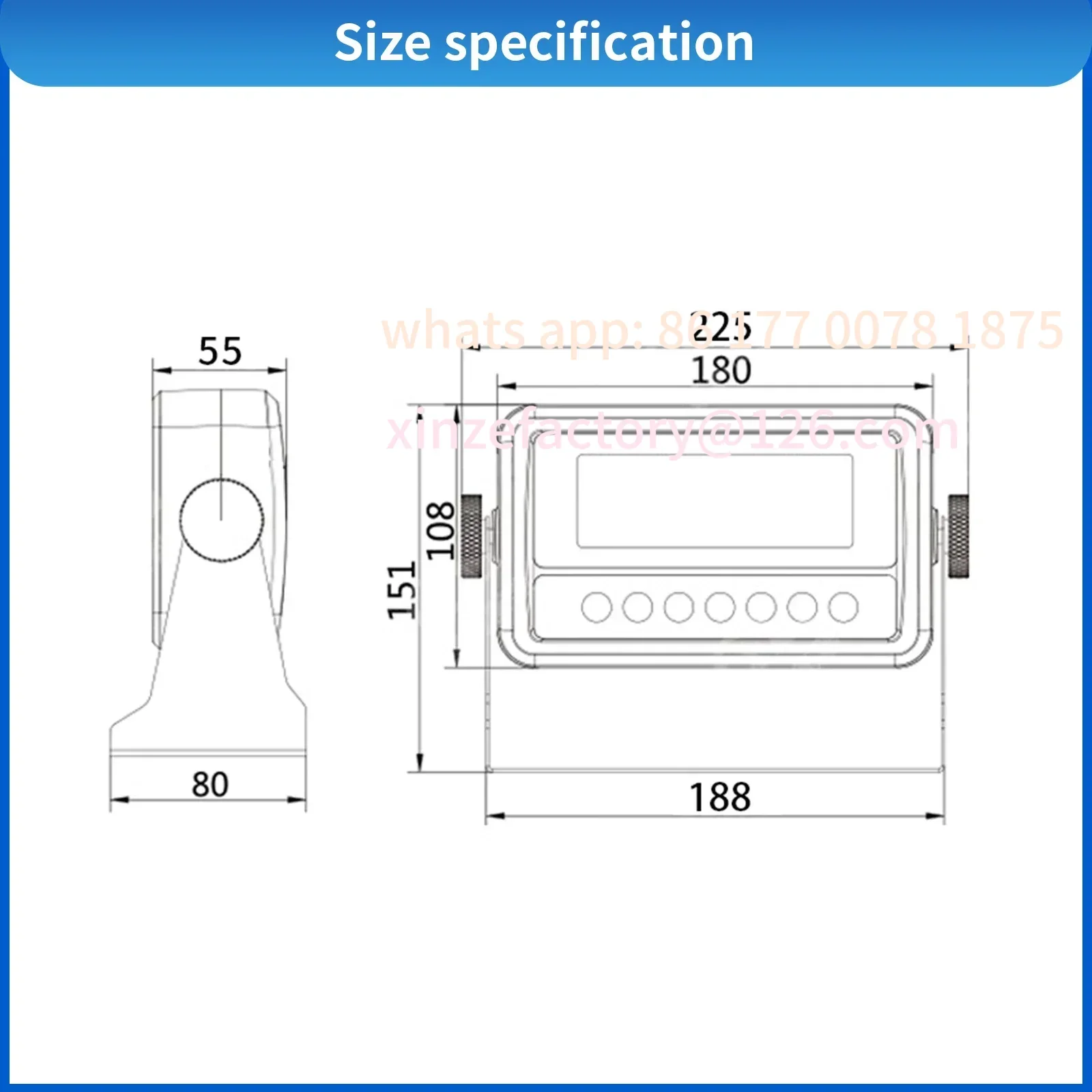 Mini Type Load Cell Sensor with Indicator Digital Readout Display Weight Scale Sensor Rechargeable Indicator