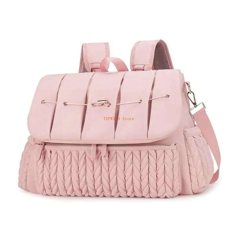 

U50F Mom Diaper Backpack Spacious with Insulated Bottle Case Pocket for Travel & Daily Use Multifunctional Organiser Case