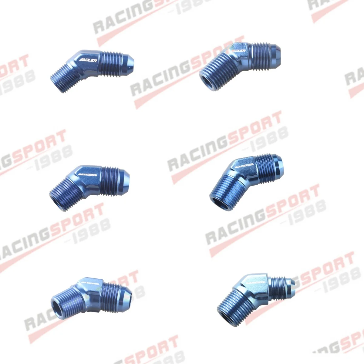 

2pcs X 45 Degree AN6 AN8 Male To 1/4 Inch 3/8 Inch NPT Flare Adapter Auto Fuel Hose Fitting AN To NPT Thread Connector Aluminium