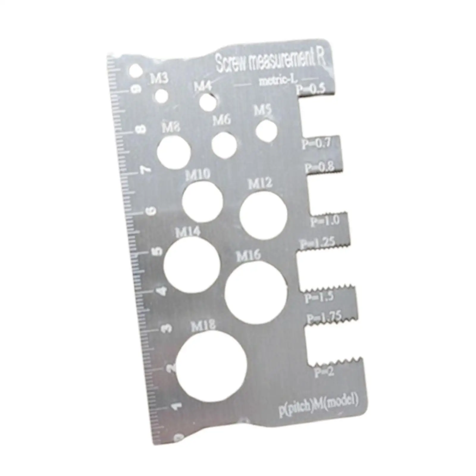 Standard Metric Screw Gauge Measuring Tool Clear Thread Checker Stainless Steel Durable for Professional Use