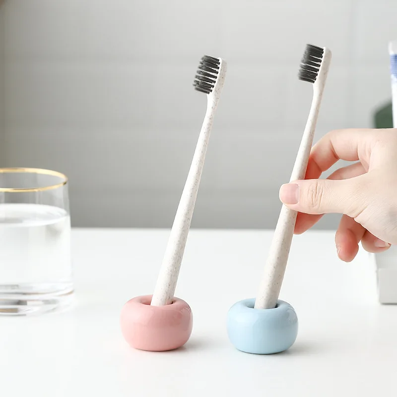 Ceramic Toothbrush Holder Mini Simple Toothbrush Holder Bathroom Fashion Durable Couple Holder Bathroom Accessories