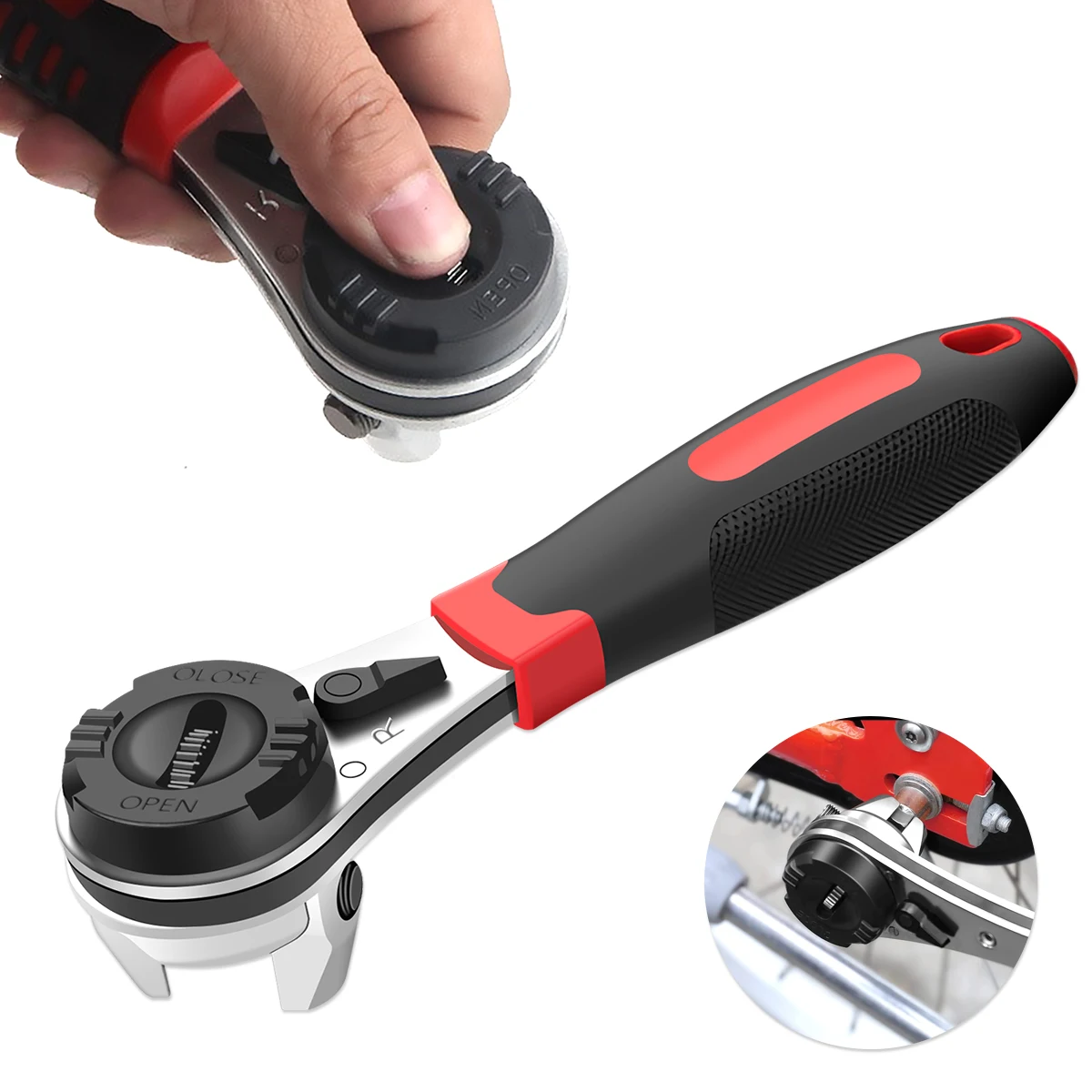 6-22mm Torque Spanner Adjustable Ratchet Wrench Non-Slip Handle Plumbing Pipe Ratchet Wrench Repairing Tool Socket Wrench