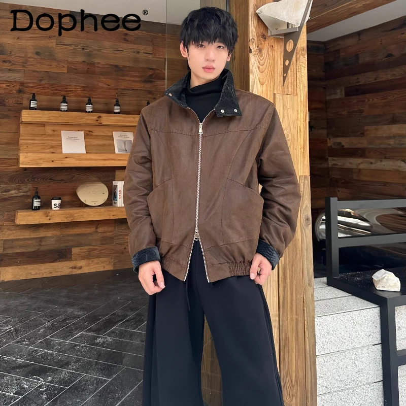 

2025 мужские и женские осенние новые модные куртки, красивые куртки со змеиным узором, мужские куртки в стиле ретро с воротником-стойкой и карманами, украшенные пальто