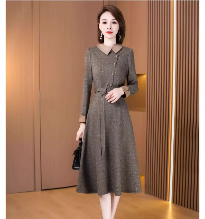 

Autumn temperament slim fit long sleeved women's dress