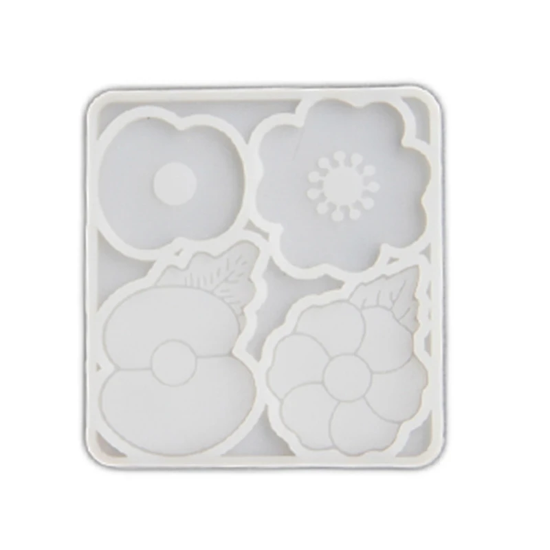 Poppys Blossom Silicone Mold Easy to Use Epoxy Ornament Molds Jewelry Making Tool Convenient Jewelry Accessories