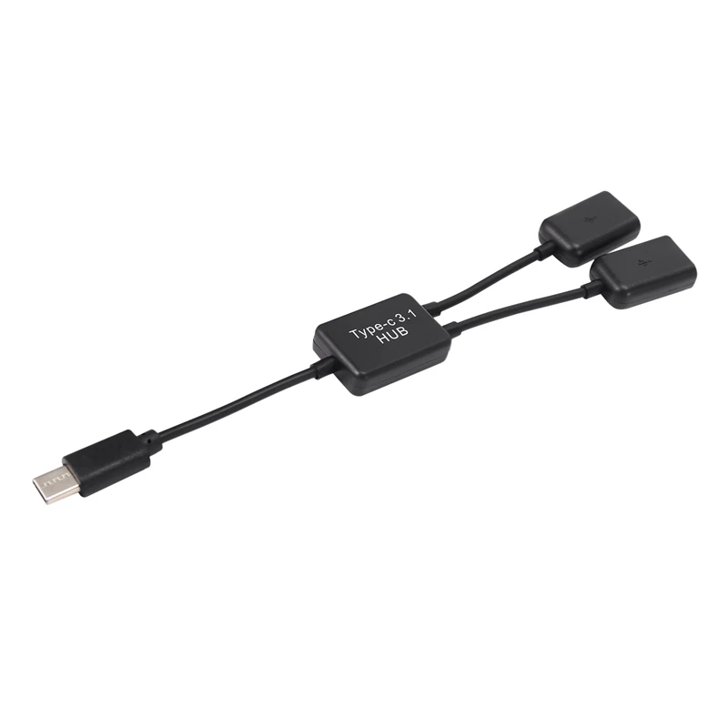 Tipo C Y cabo divisor, USB 3.1, macho para dupla 2.0 fêmea, OTG carga, 2 portas HUB