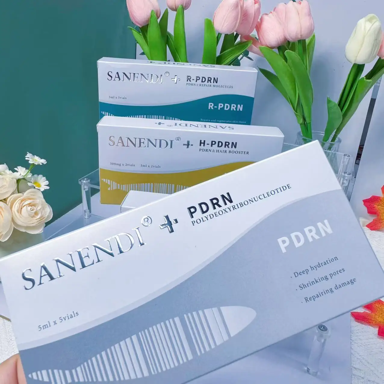 Sanendi الكورية السلمون DNA العناية بالبشرة جوهر PDRN ترطيب عميق عنصر الطاقة الحل لعلاج الجلد الجاف والمتشقق