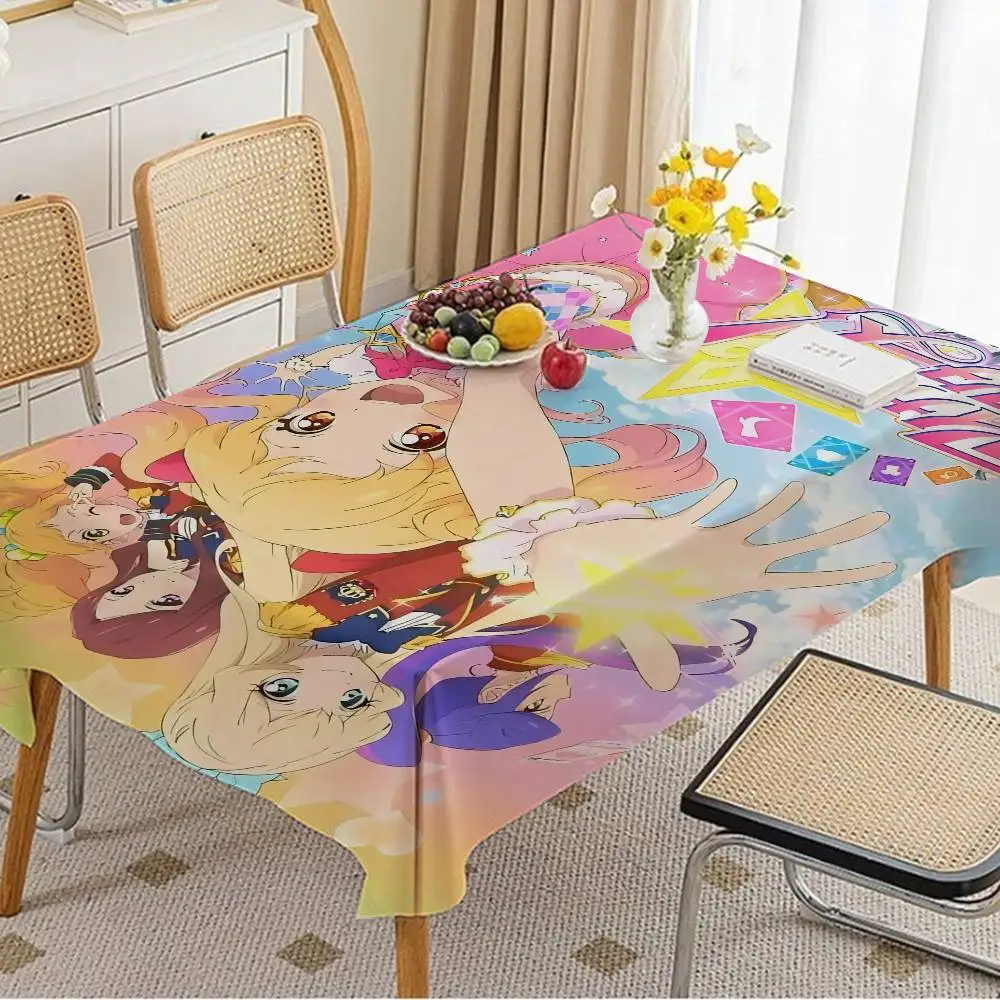 Anime Aikatsu Table Cloth Polyester Print Waterproof Oilproof Rectangular Party Table Cover Tablecloth Picnic Mat