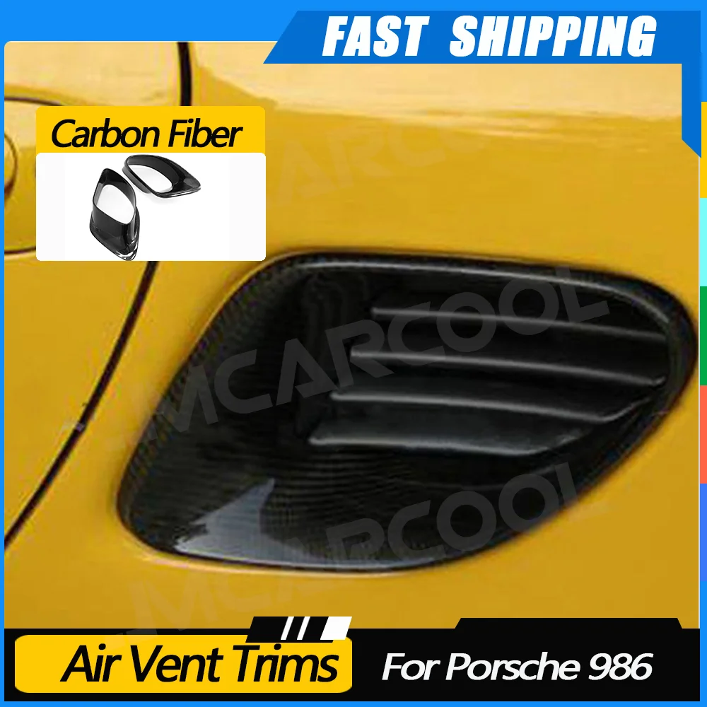 

JMCARCOOL For Porsche 986 Boxster 1996-2004 Carbon Fiber Car Rear Side Bumper Air Vent Trim Outlet Intake Frame Cover