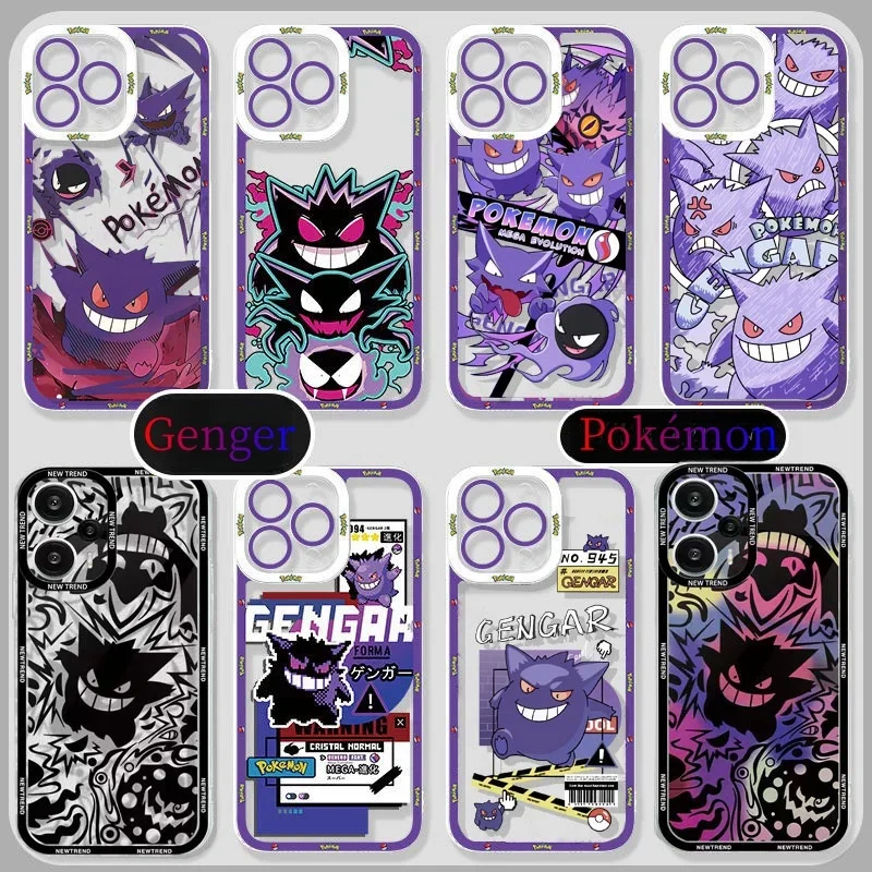 Anime Pokemons Gengar Case For Infinix GT 20 Pro 5G NOTE 30 40 PRO VIP TECNO SMART 10 8 7 6 Plus CAMON 30 20 4G 5G cover Pikachu