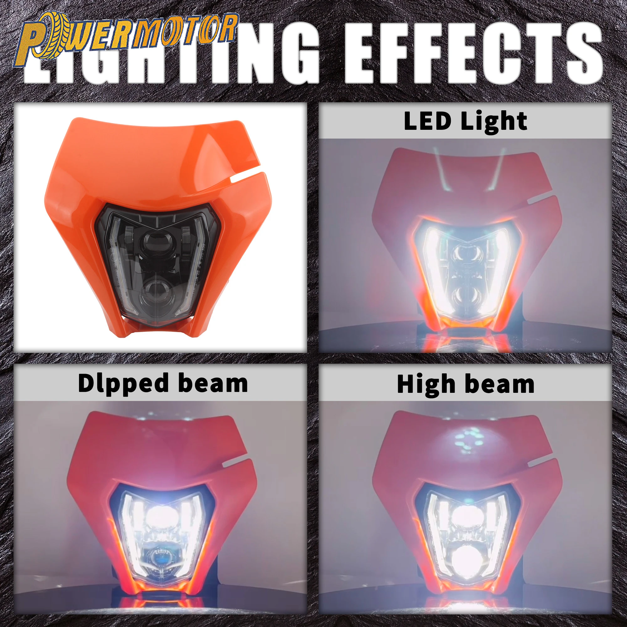 Motorcycle LED Headlight High Low Beam For KTM EXC SXF XC XCF 250 350 450 500 690 Enduro R SMC-R Motocross Headlamp Accessories